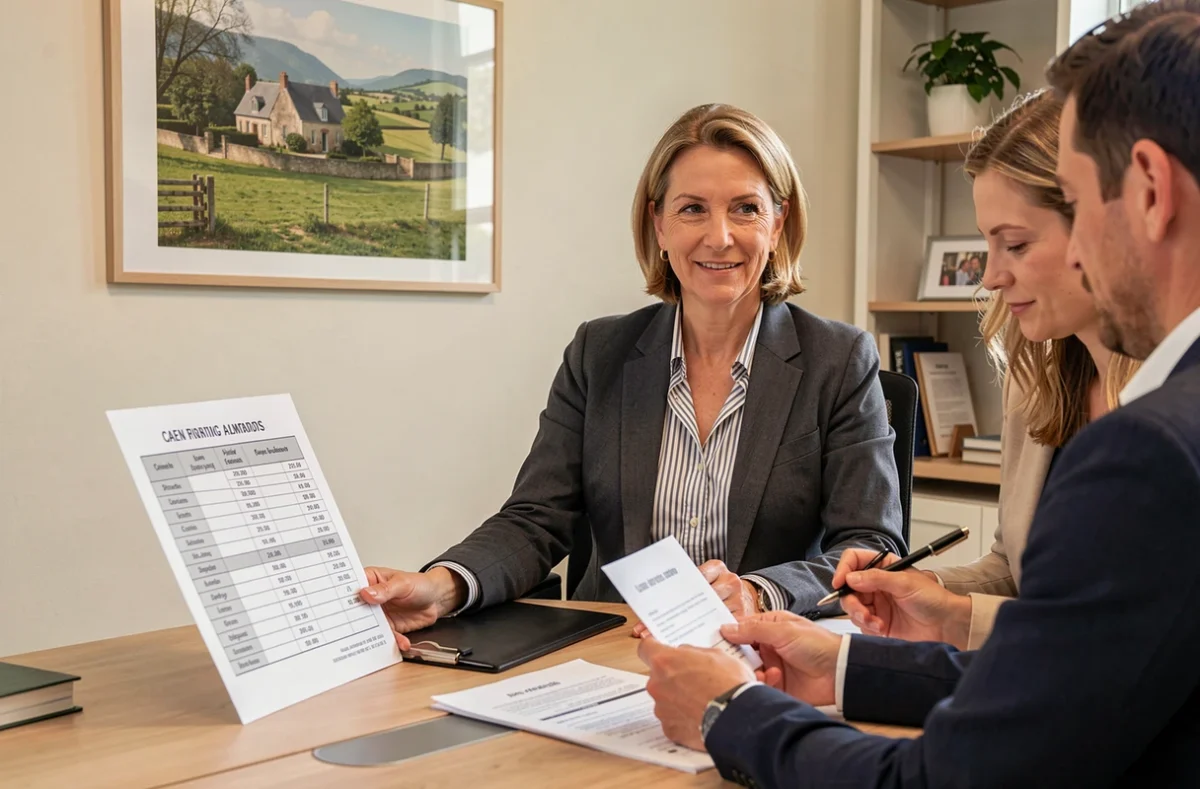 Spécialiste en financement d'AFR Financement Caen conseillant un couple dans le Calvados