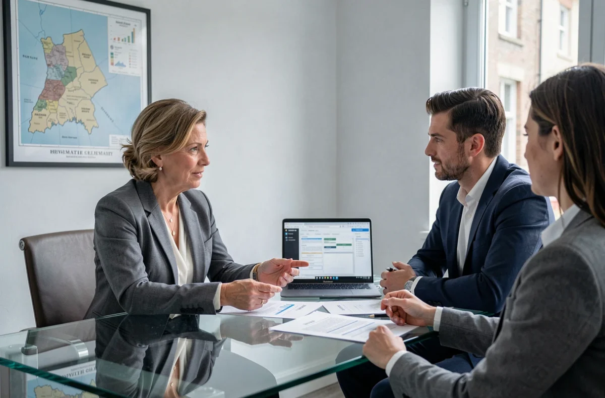 Experte patrimoniale de Finarena Gestion Privée conseillant un couple en Normandie