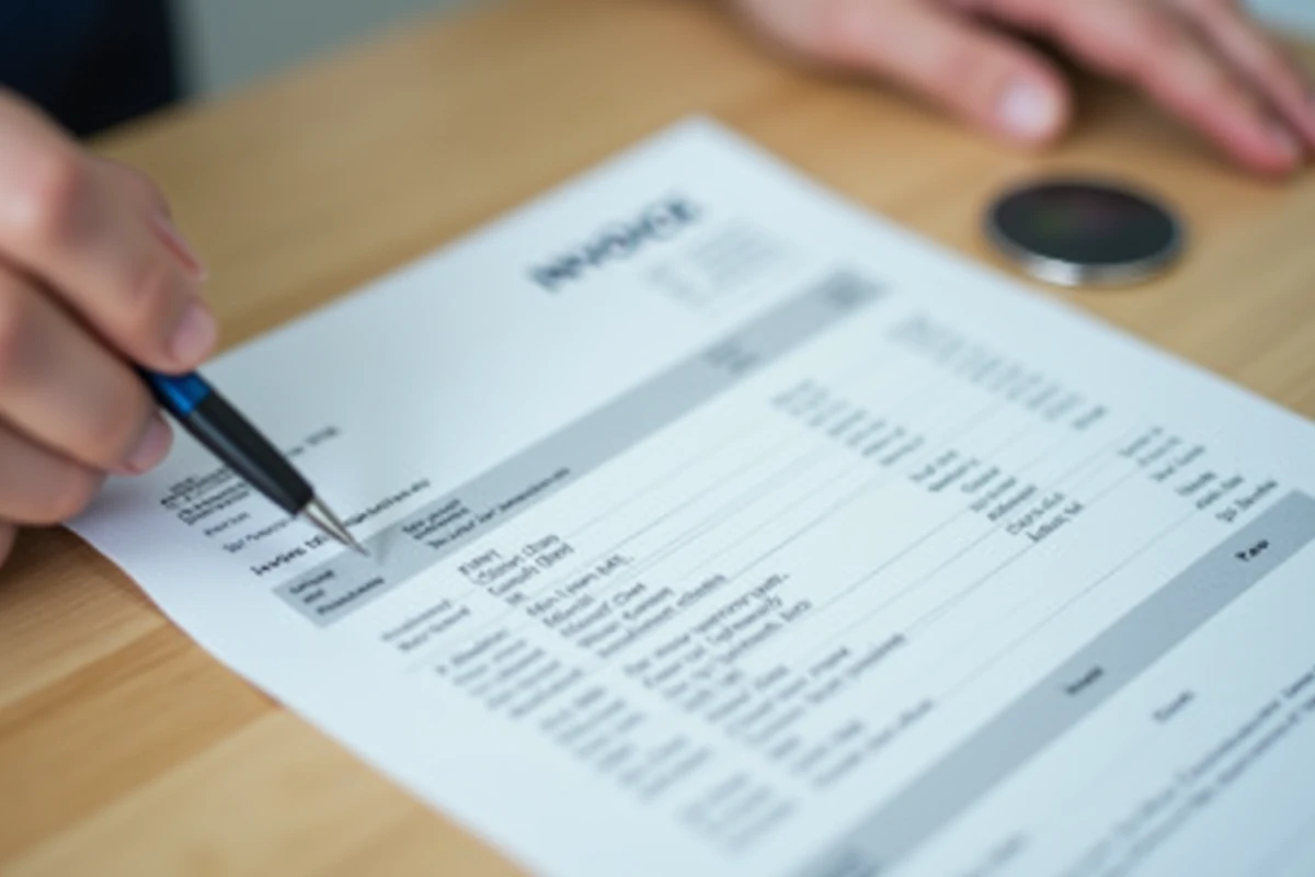 Gros plan sur une facture Free impayée posée sur une table en bois avec un stylo