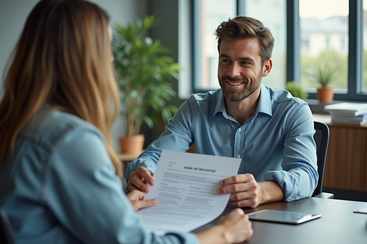 Jeune homme discutant d